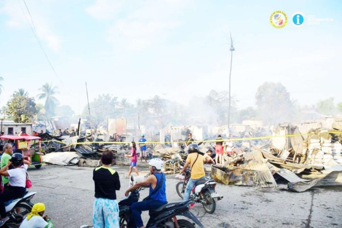 Eighty-five houses were damaged and 106 families were displaced after a fire hit corner Endrina and V. Gustilo streets in Barangay 5, San Carlos City, Negros Occidental on Friday night, Sept. 6. SAN CARLOS CITY LGU PHOTO