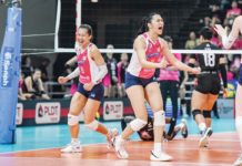 Negrense Bernadeth Pons and Bea de Leon rejoice as Creamline Cool Smashers bagged their 9th PVL championship. PVL PHOTO