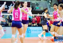 Creamline Cool Smashers celebrate after winning the PVL Invitational Conference title. PHOTO COURTESY OF SIEGE TIANGCO/FASTBREAK