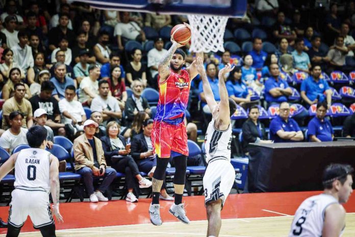 Phoenix Fuel Masters’ Brandone Francis attempts from the outside. PBA PHOTO