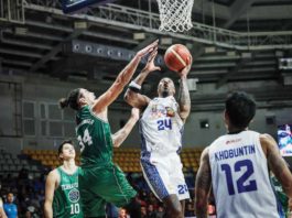 TNT Tropang Giga’s Rondae Hollis-Jefferson attacks the defense of Terrafirma Dyip’s Christian Standhardinger. PBA PHOTO