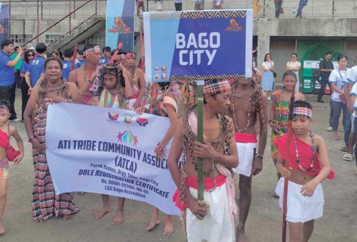 The Ati Tribe Community Association of Bago City, Negros Occidental joins the Visayas leg of the Indigenous Peoples Games.