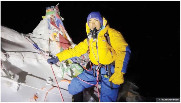 Nima Rinji Sherpa, 18, climbed the world's eighth-highest mountain shortly after his high school exams. 14 PEAKS EXPEDITION