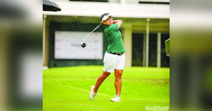 Sarah Ababa opened the season-ending tournament of the Ladies Philippine Golf Tour with a stunning 68 and a three-stroke lead. PHOTO COURTESY OF ICTSI