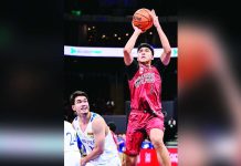 University of the Philippines Fighting Maroons’ Jacob Bayla pulls up for a basket. UAAP PHOTO