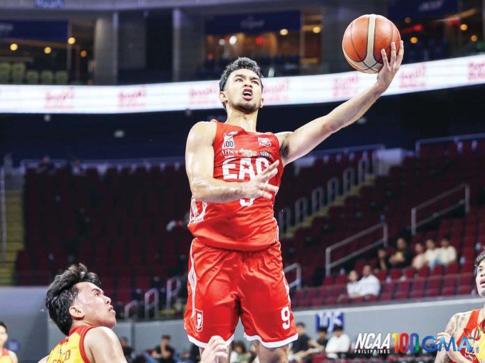 Emilio Aguinaldo College Generals’ Harvey Pagsanjan scoops for a layup. PHOTO COURTESY OF NCAA/GMA SPORTS