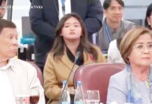 This video grab shows former president Rodrigo Duterte gesturing as if to punch former senator Leila de Lima during the House of Representatives’ hearing on Nov. 13, 2024 on the Duterte administration’s brutal war on drugs.