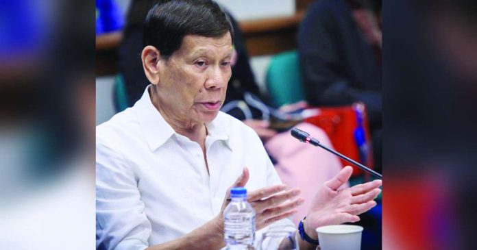 Former President Rodrigo Roa Duterte attended a Senate panel probe into his administration’s war on drugs on October 28, 2024. Photo from Senate Public Relations and Information Bureau