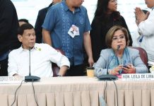 Former President Rodrigo Duterte was seated beside former senator Leila De Lima during the House of Representatives’ probe on drug war killings during his administration. PHOTO COURTESY OF THE HOUSE OF REPRESENTATIVES