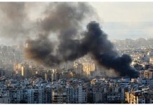 Black smoke rises over Beirut’s southern suburb of Dahieh. Israel has pummeled Lebanon in near-daily strikes since September. EPA