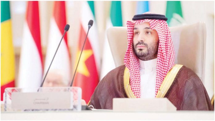 Saudi Crown Prince Mohammed bin Salman addresses the joint extraordinary leaders summit of the Organization of Islamic Cooperation and the Arab League on Nov. 11, 2024. APA IMAGES