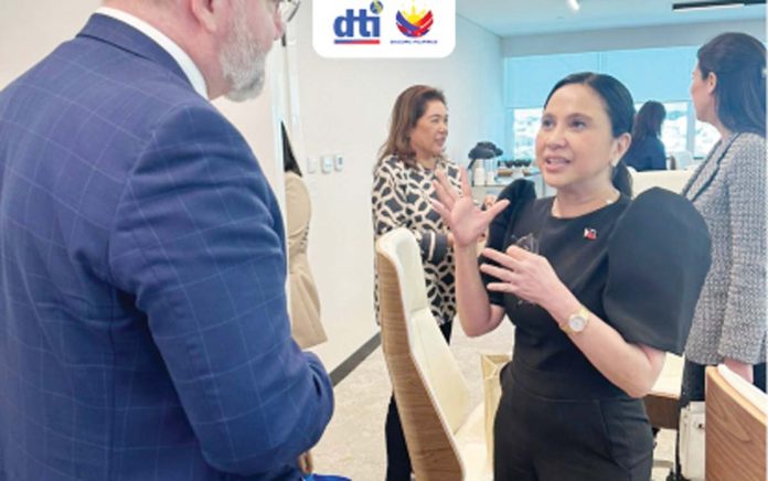 Acting Trade Secretary Cristina Roque (right) meets with an official from Sirius International Holding in Abu Dhabi, United Arab Emirates on Nov. 9, 2024 to discuss potential investments in the Philippine digital economy. DTI PHOTO