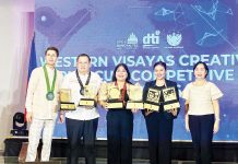 Iloilo City Local Economic Development and Investment Promotion Office (LEDIPO) head Velma Jane Lao (center) received the plaques of recognition for Iloilo City being the Overall Most Competitive Highly Urbanized City in Western Visayas for 2024. The awards were given during the Department of Trade and Industry (DTI) Region 6’s Western Visayas Creativity Forum cum Competitive LGU Awards on Nov. 4. Also in photo are (from left) DTI Bureau Competitiveness Development Assistant Director Jo Dann Darong, Philippine Chamber of Commerce Inc. - Iloilo President Fulbert Woo, LEDIPO Project Officer Candice Alcantara, and DTI Regional Director Rachel Nufable.