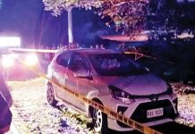 This is the vehicle parked in Barangay Panilongan, Buruanga, Aklan where live-in partners Leda Candelario Cenon and Richan Bartolome were found dead on Monday afternoon, November 4. K5 NEWS FM KALIBO/FACEBOOK PHOTO