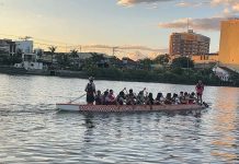 The Iloilo River will come alive this weekend as paddlers and dragon boat race enthusiasts gather for the premier Double Dragon Boat race, set against the stunning backdrop of Iloilo's scenic riverscape. Photo shows Iloilo homegrown paddlers, joined by members of the Iloilo City Hall Press Corps and Iloilo Festivals Foundation Inc. (IFFI) President Allan Tan, enjoying a quick river dragon boat ride. PHOTO BY ERSANTIAGUDO