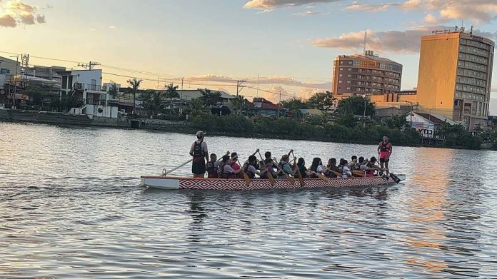 The Iloilo River will come alive this weekend as paddlers and dragon boat race enthusiasts gather for the premier Double Dragon Boat race, set against the stunning backdrop of Iloilo's scenic riverscape. Photo shows Iloilo homegrown paddlers, joined by members of the Iloilo City Hall Press Corps and Iloilo Festivals Foundation Inc. (IFFI) President Allan Tan, enjoying a quick river dragon boat ride. PHOTO BY ERSANTIAGUDO