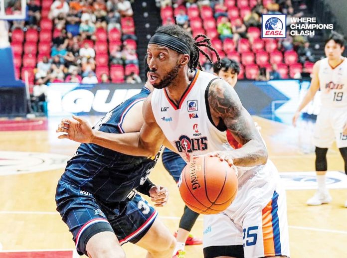 Akil Mitchell connected a go-ahead free throw in Meralco Bolts’ win over Busan KCC Egis. PHOTO COURTESY OF EASL