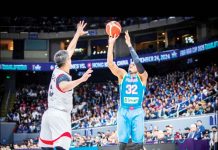 Gilas Pilipinas’ Justin Brownlee pulls up for a three-pointer. FIBA PHOTO