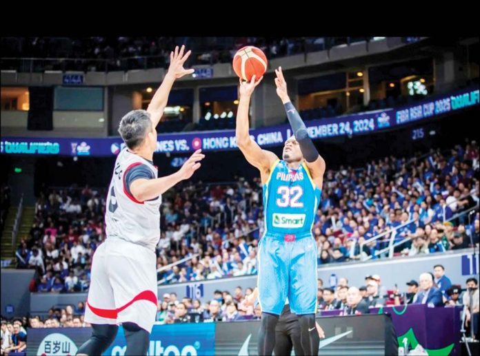 Gilas Pilipinas’ Justin Brownlee pulls up for a three-pointer. FIBA PHOTO