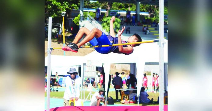 ILOILO Province’s Franklin Catera clears the bar in the boys under-18 high jump event of the Batang Pinoy National Championships. Photo courtesy of PCO