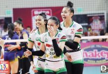 Shevana Laput (right) and De La Salle University Lady Spikers are moving on to Shakey’s Super League Collegiate Pre-season Championship finals. PHOTO COURTESY OF D-DAY PH/SSL