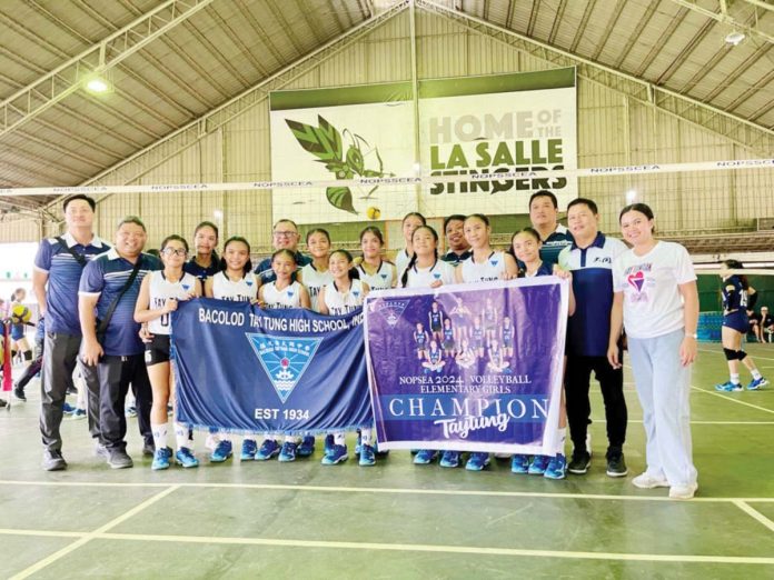 Members of Bacolod Tay Tung High School elementary girls volleyball team. PHOTO COURTESY OF JOSE MONTALBO