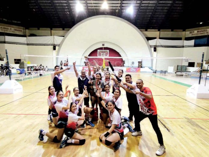 The Bacolod Tay Tung High School Thunderbolts defeated Naga College Foundation Tigers in the finals last year of the Rebisco Volleyball League. PHOTO COURTESY OF JOSE MONTALBO