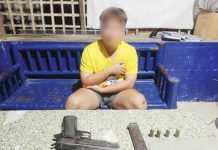 This 18-year-old youth from Badiangan, Iloilo faces charges for possession of an unlicensed firearm. He was arrested on Monday night, November 18 by Badiangan policemen. PHOTOS FROM IPPO