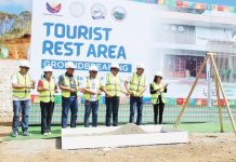 Department of Tourism Secretary Christina Garcia Frasco (rightmost) leads the groundbreaking of the Tourist Rest Area in Barangay Aningalan, San Remigio, Antique, on Thursday, Nov. 21, 2024. PHOTO FROM SAN REMIGIO OFFICIAL FB