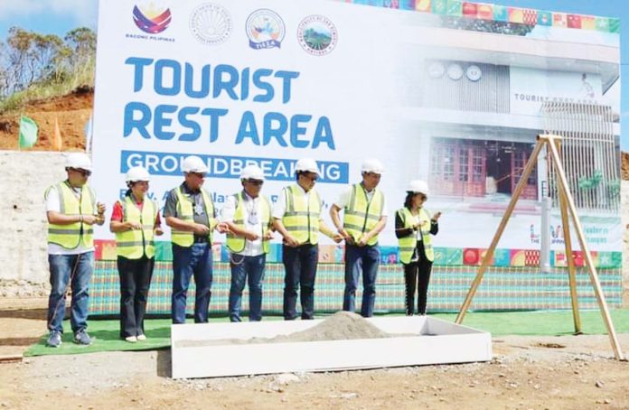 Department of Tourism Secretary Christina Garcia Frasco (rightmost) leads the groundbreaking of the Tourist Rest Area in Barangay Aningalan, San Remigio, Antique, on Thursday, Nov. 21, 2024. PHOTO FROM SAN REMIGIO OFFICIAL FB