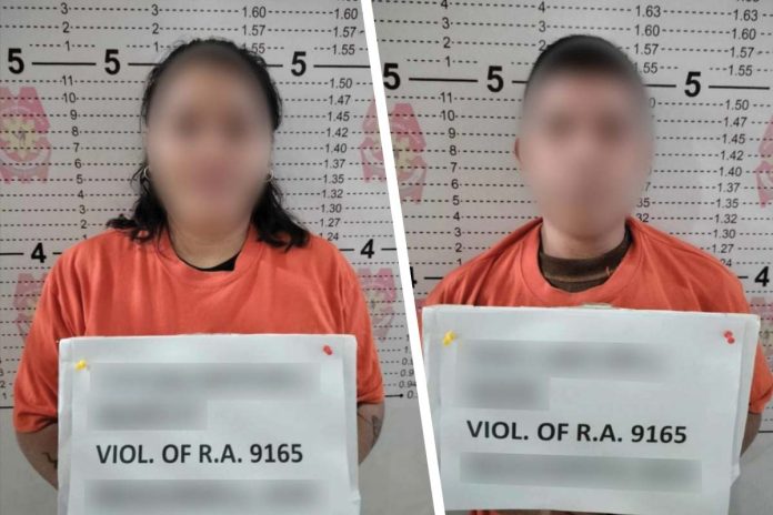 Bacolod City police confiscated P1,700,000 worth of suspected shabu from aliases “Liz” (left) and “Jud” (right) in the city’s Barangay Taculing on Nov. 6. BACOLOD CITY POLICE OFFICE PHOTOS