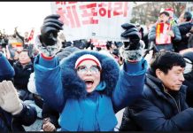 Tens of thousands of people had come out in protest since President Yoon Suk Yeol's short-lived martial law order. GETTY IMAGES