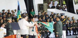 President Ferdinand Marcos Jr., commander-in-chief of the Armed Forces of the Philippines (AFP), awarded the AFP Campaign Streamer to Philippine Army’s 301st Infantry Brigade for dismantling two guerilla fronts of the Communist Terrorist Group, during the 89th AFP Anniversary celebration on Dec. 20, 2024 at Lapu-Lapu Grandstand Camp General Emilio Aguinaldo, Quezon City.