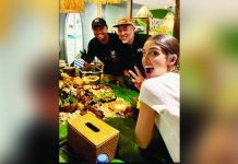 Chef JP Anglo prepared a variety of Filipino dishes on banana leaves for a boodle fight for Filipino-American singer Olivia Rodrigo. JP ANGLO/INSTAGRAM PHOTO