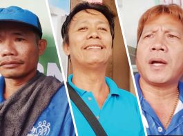 (From left) Public utility jeepney drivers Reynante Geronimo and Joemer Aurilo and modernized jeepney driver Lorenzo Cariño said the full opening of Ungka flyover in Barangay Ungka II, Pavia, Iloilo improved turnaround times and reduced traffic congestion. PHOTOS OF DRIVERS BY AJ PALCULLO