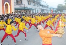 Tribu Paghidaet of La Paz National High School gives a preview of their performance during the Dinagyang Festival 2025 “Pamukaw” on Monday, Dec. 16, 2024. “Pamukaw” is a ceremonial welcome to the Dinagyang season. AJ PALCULLO/PN