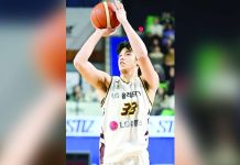 As the LG Sakers moved up to a 12-10 win-loss record, forward Carl Tamayo finished with 20 points on 9-of-16 field goal shooting to go with six rebounds and five assists. Photo courtesy of Changwon LG Sakers