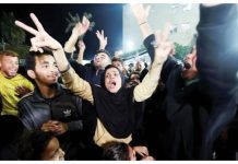 Celebrations erupted across Gaza Strip as news of the ceasefire agreement between Israel and Hamas spread. REUTERS