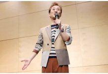 This photo taken on February 2020 shows Masahiro Nakai, a former member of the J-Pop boy band sensation SMAP and a celebrity television host, speaking in Tokyo. AFP