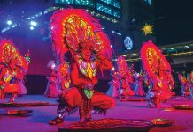 Thousands of tourists trooped to Iloilo City to witness the world-class Dinagyang Festival 2025 with the Ati tribes competition as its grand finale on Sunday, January 26, 2025. Other festival highlights were ILOmination Philippine Light Festival on Jan. 24 and Kasadyahan sa Kabanwahanan competition on Jan. 25. Photo shows a contingent performing at SM City Iloilo, the premier venue and main judging area for ILOmination.