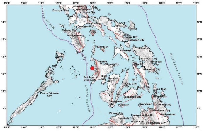 A magnitude 2.5 earthquake struck Tibiao, Antique at 7:54 p.m. on Wednesday, January 8.