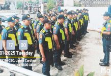 Members of the Task Force Anti-Criminality under the Task Force Ati-Atihan 2025 of the Kalibo Municipal Police Station underwent pre-deployment briefing. KALIBO MUNICIPAL POLICE STATION PHOTO