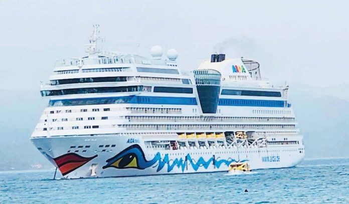 International cruise ship AIDAStella arrives in Boracay on Monday, January 13, 2025, bringing around 3,300 passengers and crew members. MALAY-BORACAY TOURISM OFFICE PHOTO