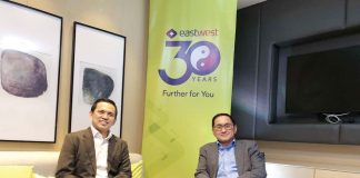 Jerry Ngo (right), CEO of EastWest Bank, and Raffy Algara (left), EastWest’s Head of Financial Markets and Wealth Management Cluster, lead EastWest’s 2025 Market Outlook event in Iloilo City on January 16, 2025.