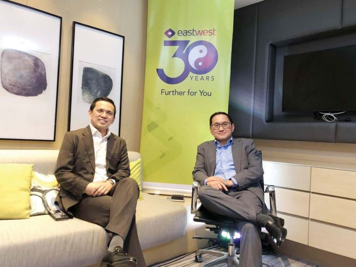 Jerry Ngo (right), CEO of EastWest Bank, and Raffy Algara (left), EastWest’s Head of Financial Markets and Wealth Management Cluster, lead EastWest’s 2025 Market Outlook event in Iloilo City on January 16, 2025.