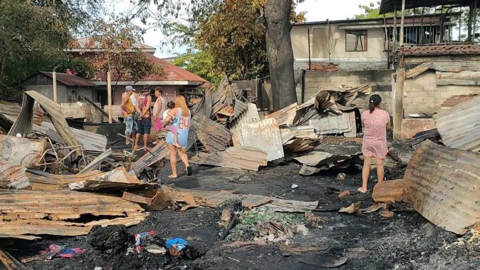 Twenty-six families, or 97 individuals , were displaced by a fire that hit Zone 3, Locsin Avenue, Barangay Tacas, Jaro, Iloilo City on Saturday night, January 4. AJ PALCULLO/PN