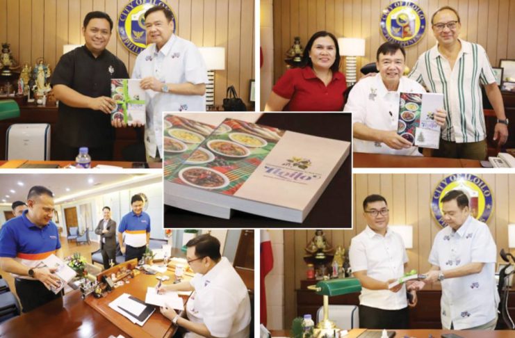 SHARING ILONGGOS’ CULINARY GEM. Iloilo City’s Mayor Jerry P. Treñas proudly hands out copies of the city’s gastronomy book as a token to visitors at the City Mayor’s Office. The book is available for sale on a softbound or hardbound copy through the Iloilo Festivals Foundation Inc. (IFFI) office at the Iloilo Freedom Grandstand Lounge, Muelle Loney St., Iloilo City.