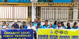 The No to PUV Phaseout Coalition, PISTON-Panay and Manibela urge the Land Transportation Franchising and Regulatory Board in Jaro, Iloilo City to allow thousands of unconsolidated traditional jeepneys to operate during a protest in front of the agency on Friday, Jan. 31, 2025. AJ PALCULLO/PN