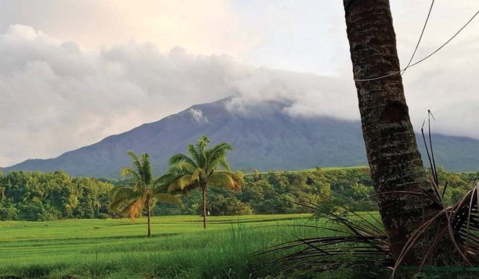 Mt. Kanlaon as seen from Barangay Manghanoy, La Castellana, Negros Occidental at 6:18 a.m. on Sunday, January 12, 2025. JIANNA ALDRIN ALDRIN PHOTO