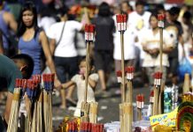 Kwitis firecrackers are on display at a store in Metro Manila. AP PHOTO